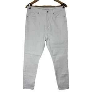 Ann Taylor LOFT Women's Size 31/ 12 White High Waist Skinny Crop Ankle Jeans